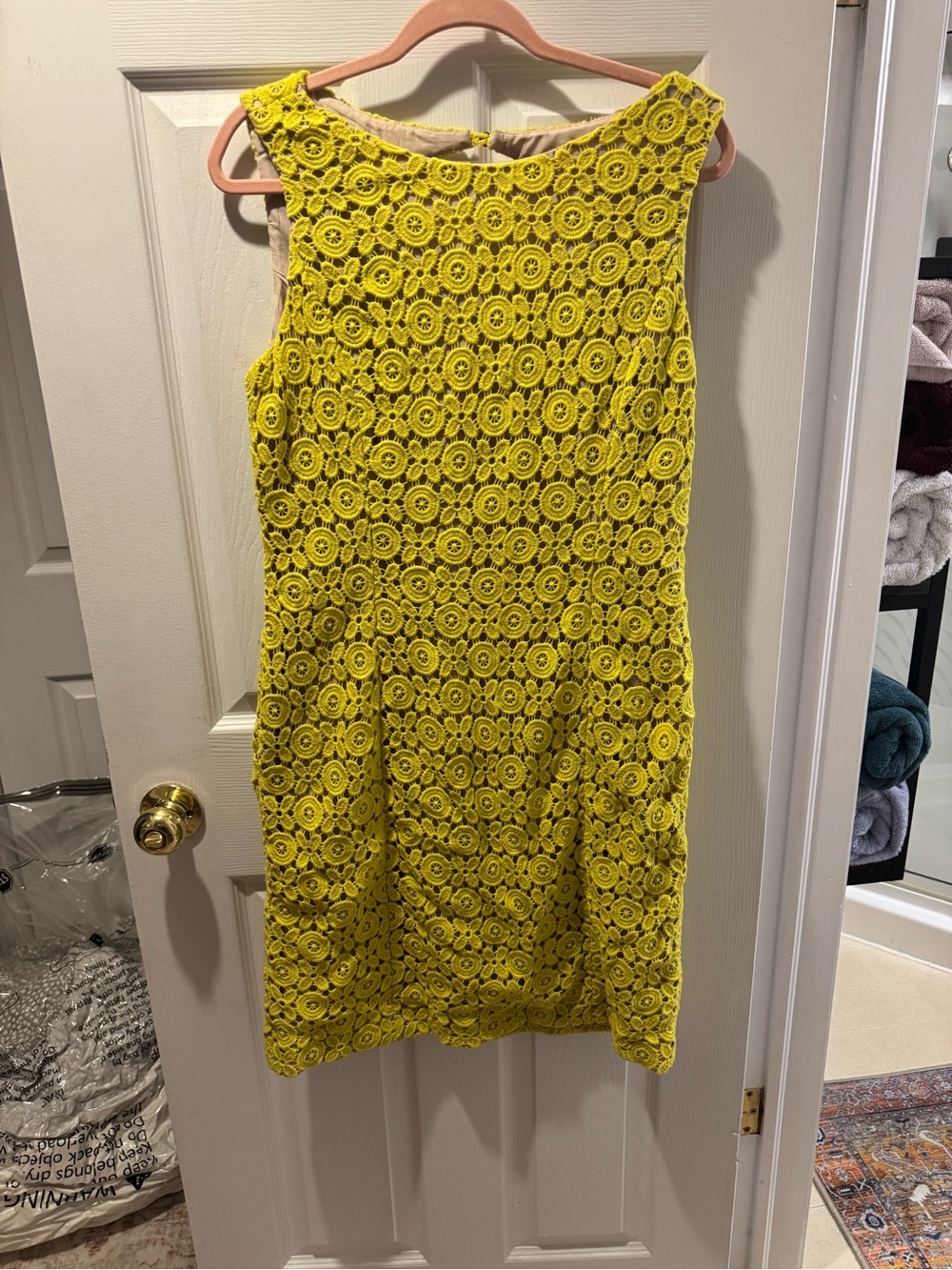 Muse Bright Yellow Crochet Sheath Dress